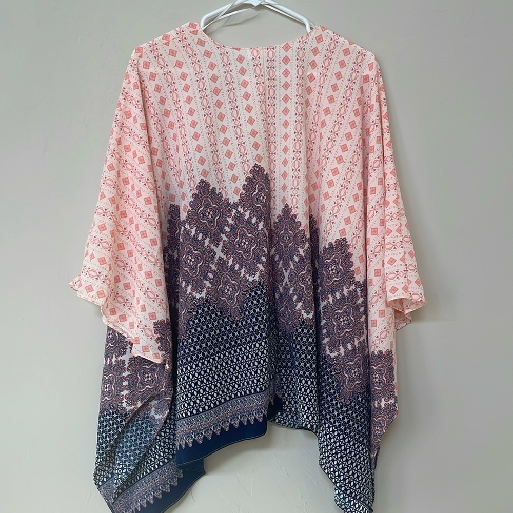 Navy & Rose Flowy Kimono Swim Cover - Picture 3 of 4